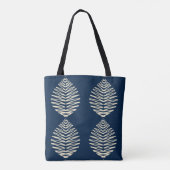 Geometrische Blätter | Navy & Beige Tasche (Rückseite)