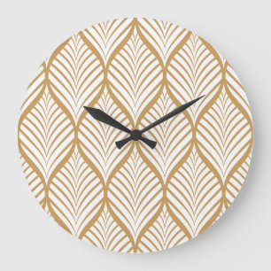 Geometrische Blätter Vintage nahtlose Illustration Große Wanduhr
