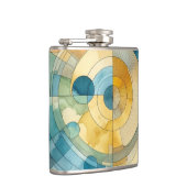 geometrische Blau- und Gelbfärbung Abstrakt Flachmann (Rechts)