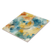 geometrische Blau- und Gelbfärbung Abstrakt Fliese (Seite)