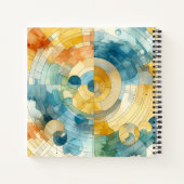 geometrische Blau- und Gelbfärbung Abstrakt Notizblock (Rückseite)