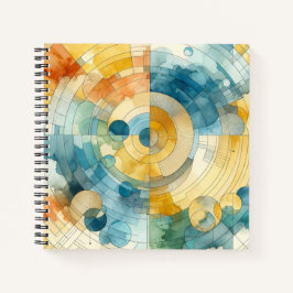 geometrische Blau- und Gelbfärbung Abstrakt Notizblock