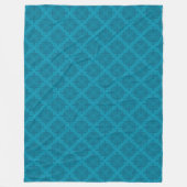 Geometrische blaue Art Deco Fleecedecke (Vorderseite)