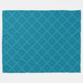 Geometrische blaue Art Deco Fleecedecke (Vorderseite (Horizontal))