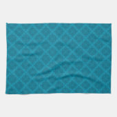 Geometrische blaue Art Deco Geschirrtuch (Horizontal)