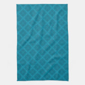 Geometrische blaue Art Deco Geschirrtuch (Vertikal)