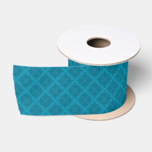 Geometrische blaue Art Deco Satinband