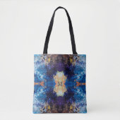 Geometrische blaue Lila-braune Kunst Tasche (Vorderseite)