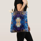 Geometrische blaue Lila-braune Kunst Tasche (Von Nahem)