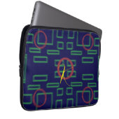 Geometrische Blaue Quadrate Laptopschutzhülle (Vorne Rechts)