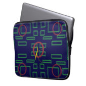 Geometrische Blaue Quadrate Laptopschutzhülle (Vorderseite Links)