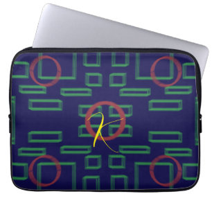 Geometrische Blaue Quadrate  Laptopschutzhülle
