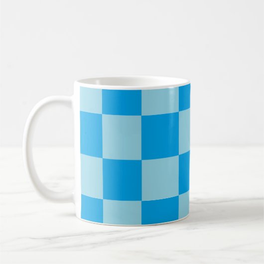 Geometrische blaue quadratische Blöcke Kaffeetasse (Links)