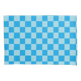 Geometrische blaue quadratische Blöcke Kissenbezug