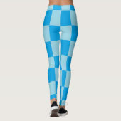 Geometrische blaue quadratische Blöcke Leggings (Rückseite)