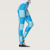 Geometrische blaue quadratische Blöcke Leggings (Rechts)