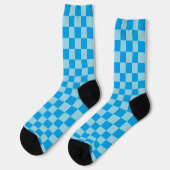 Geometrische blaue quadratische Blöcke Socken (Linkes Detail)