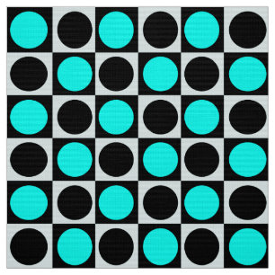Geometrische blaue schwarze Punkte Stoff