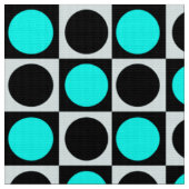 Geometrische blaue schwarze Punkte Stoff (Nahaufnahme)