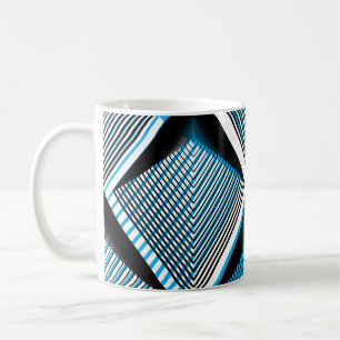 Geometrische blaue Streifen: Helles Vintages Overl Kaffeetasse