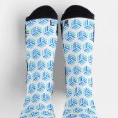 Geometrische blaue und weiße Socken | Honeycomb Pa (Oben)