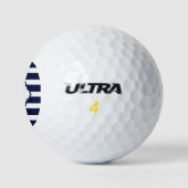 Geometrische blaue und weiße Streifen Golfball (Logo)