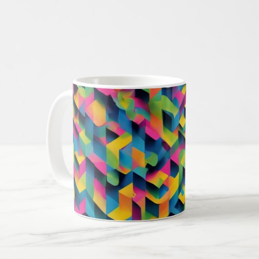 Geometrische Bliss - 3D Texturierte Tasse (Vorderseite Links)