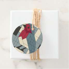 Geometrische Block-Rotkehlchen-Geschenkanhänger - Geschenkanhänger