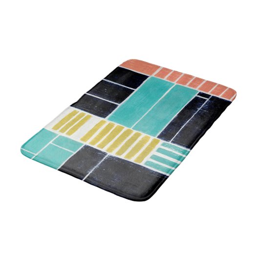 Geometrische Blöcke Badematte (Schrägansicht)