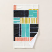 Geometrische Blöcke Badhandtuch Set (Handtuch)