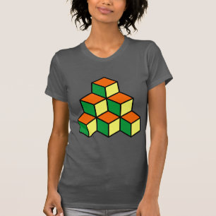 Geometrische Blöcke - Gelb und Gelb, grün T-Shirt
