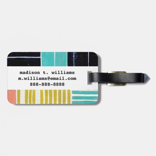 Geometrische Blöcke Gepäckanhänger (Rückseite horizontal)