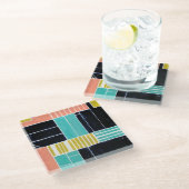 Geometrische Blöcke Glasuntersetzer (Schrägansicht)