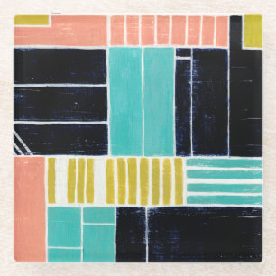 Geometrische Blöcke Glasuntersetzer