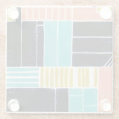 Geometrische Blöcke Glasuntersetzer (Rückseite)