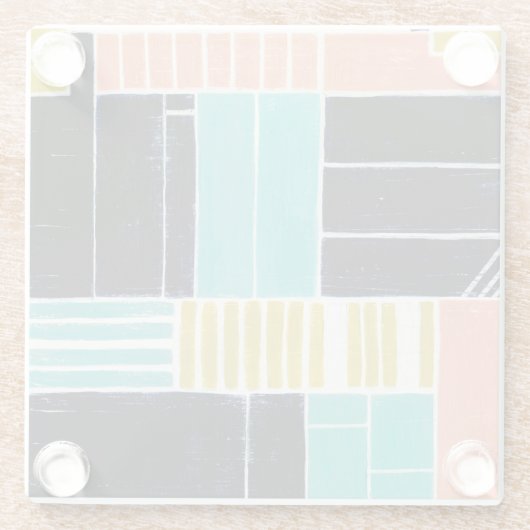 Geometrische Blöcke Glasuntersetzer (Rückseite)