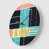 Geometrische Blöcke Große Wanduhr (Winkel)