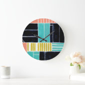 Geometrische Blöcke Große Wanduhr (Zuhause)