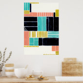 Geometrische Blöcke Poster (Küche)