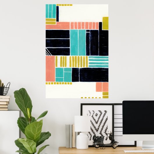 Geometrische Blöcke Poster (Heimbüro)