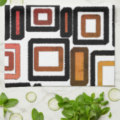 Geometrische Blöcke rostschwarz braun Geschirrtuch (Gefaltet)