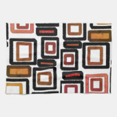 Geometrische Blöcke rostschwarz braun Geschirrtuch (Horizontal)