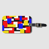 Geometrische Blöcke rot, gelb, schwarz und blau Gepäckanhänger (Vorderseite (Horizontal))