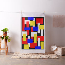 Geometrische Blöcke rot, gelb, schwarz und blau