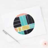 Geometrische Blöcke Runder Aufkleber (Umschlag)