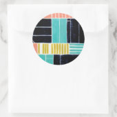 Geometrische Blöcke Runder Aufkleber (Tasche)