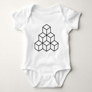 Geometrische Blöcke - Schwarz Baby Strampler