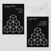 Geometrische Blöcke - weiß auf schwarz Visitenkarte (Vorne/Hinten)