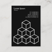 Geometrische Blöcke - weiß auf schwarz Visitenkarte (Rückseite)