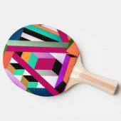 Geometrische Blockkunst Bright Colorful Trendy Tischtennis Schläger (Seitenansicht)